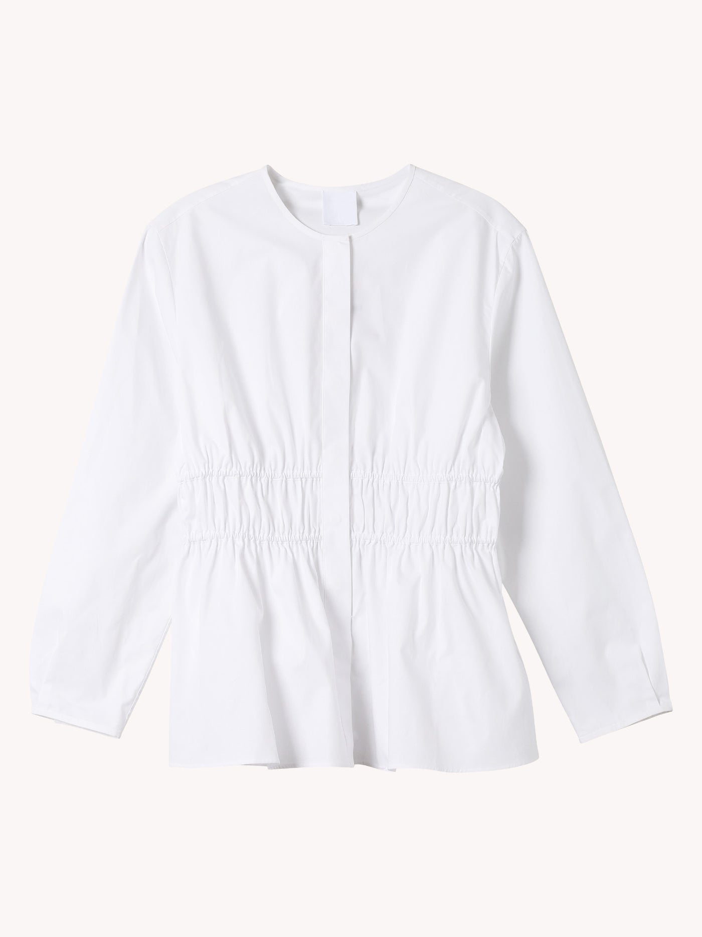 Gathered Waist White Shirt