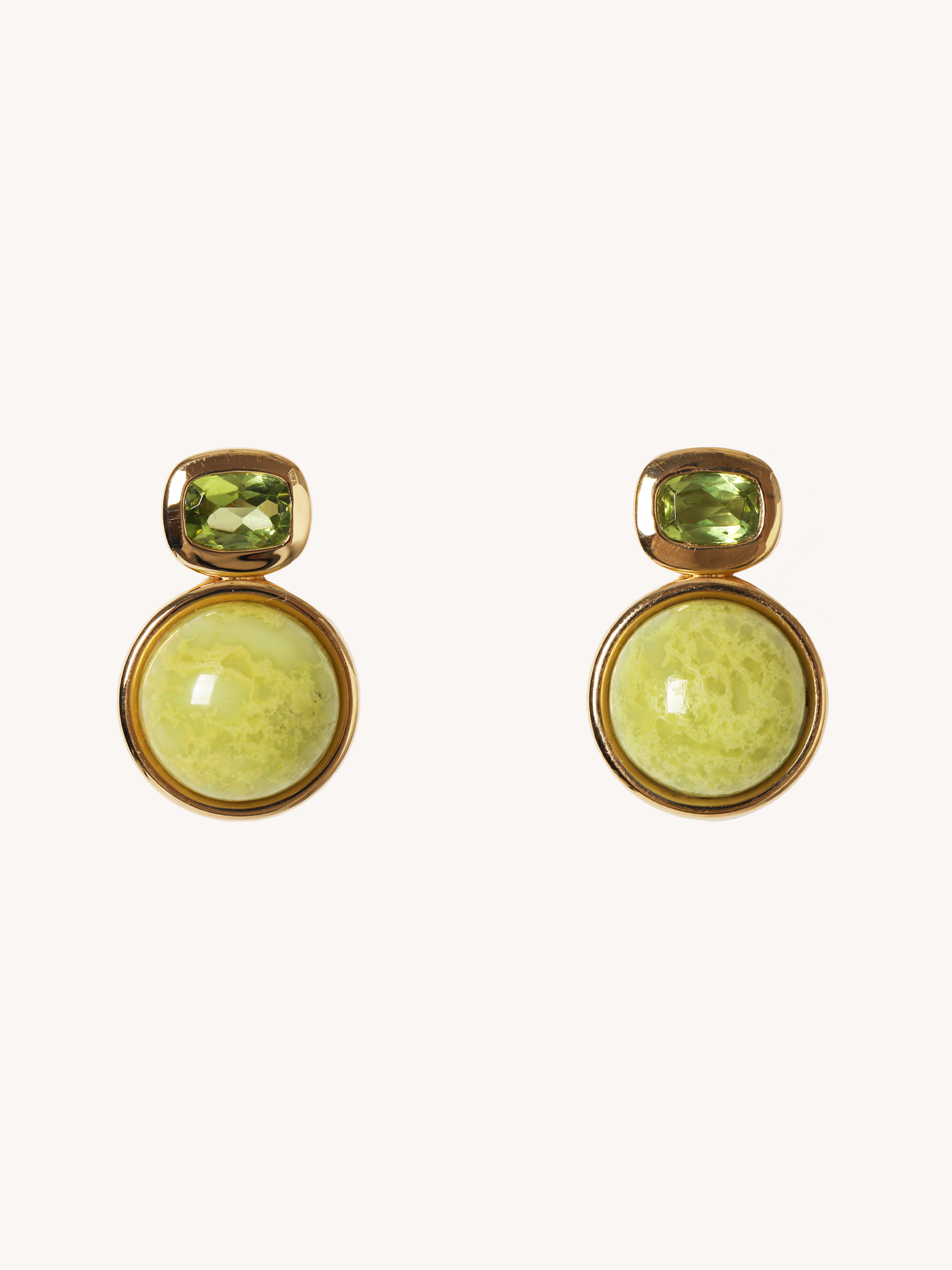 Opal Marker Earrings in Peridot & Brazilian Opal