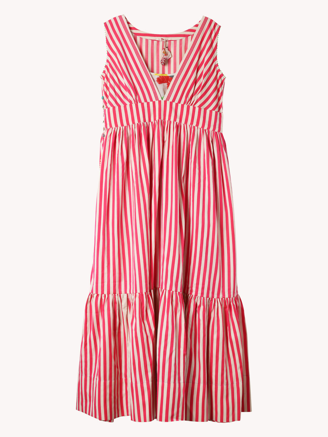open lace back dress Margot Stripe Kaftan Coral + Blush – INK+ALLOY LLC main image 1