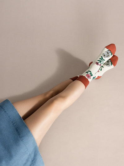 Retro Flower Crew Socks