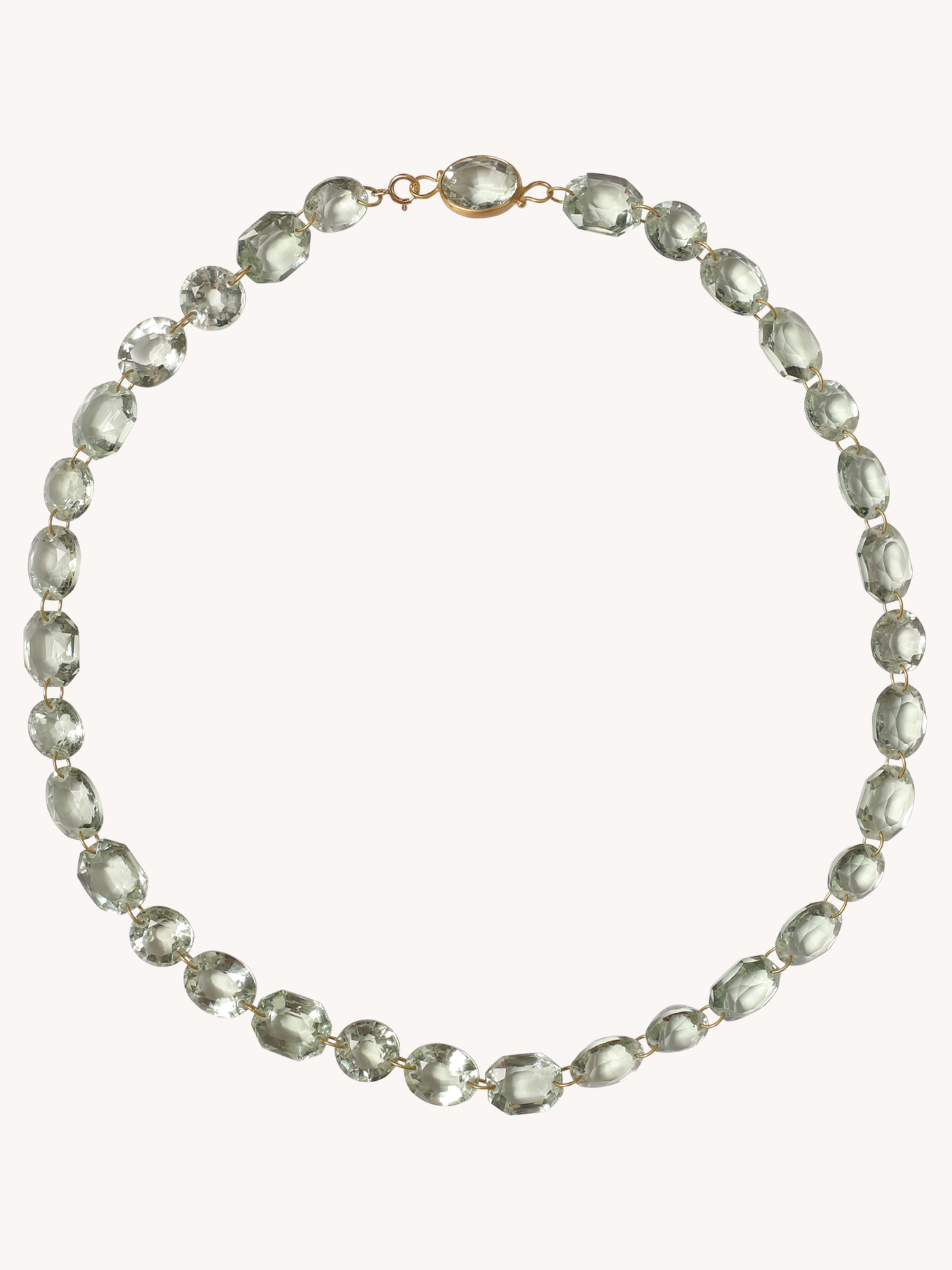 20K YELLOW GOLD & GREEN QUARTZ SPRING NECKLACE