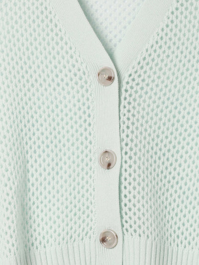 V Cardigan in Flower Milk