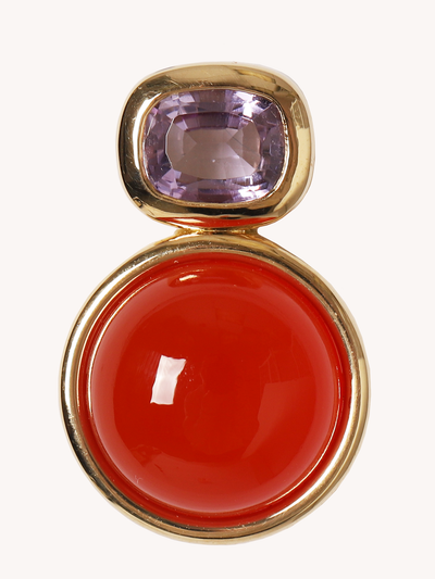 Opal Marker Earrings in Amethyst & Carnelian