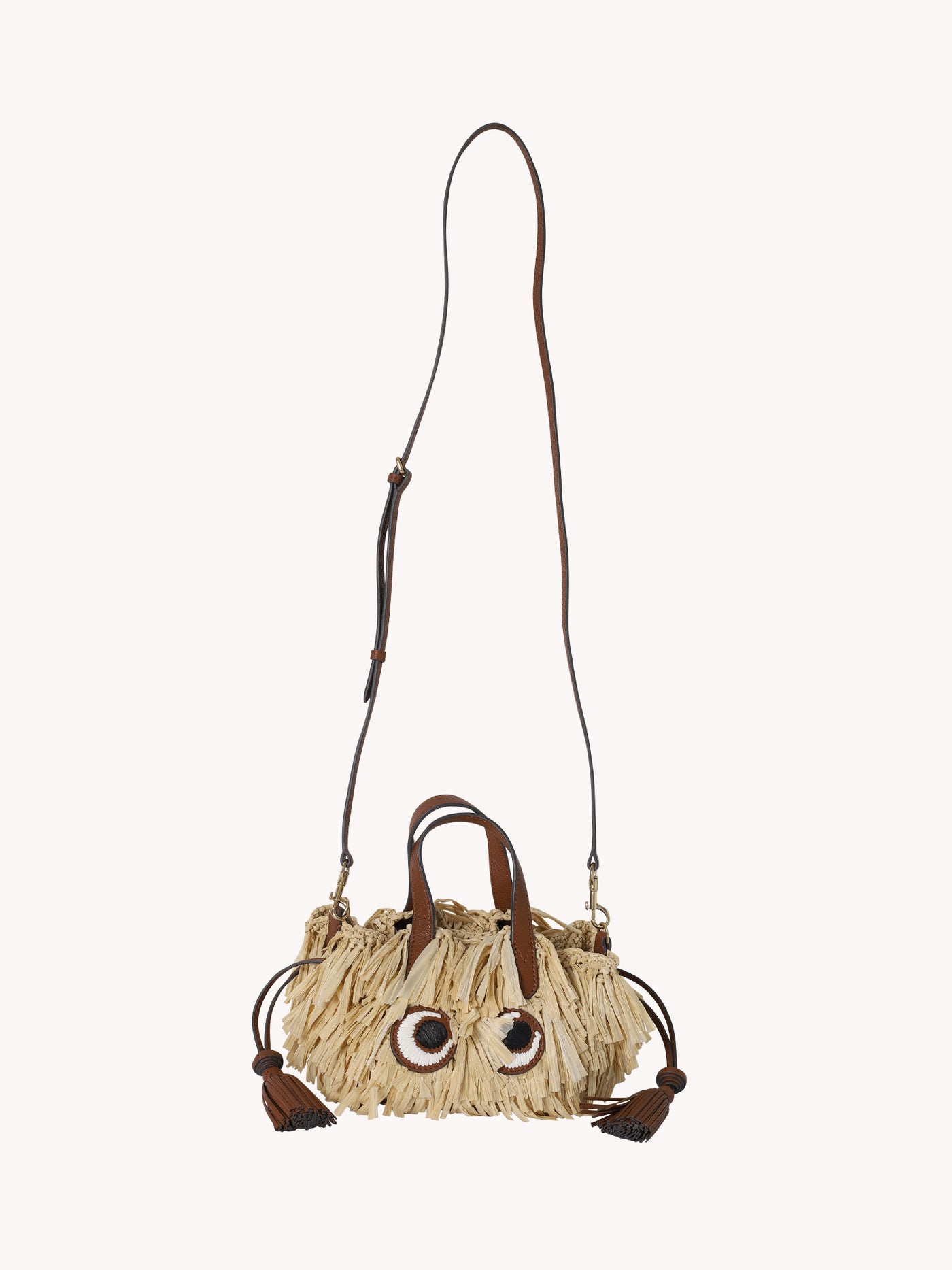 SMALL DRAWSTRING TOTE WITH SHAG EYES