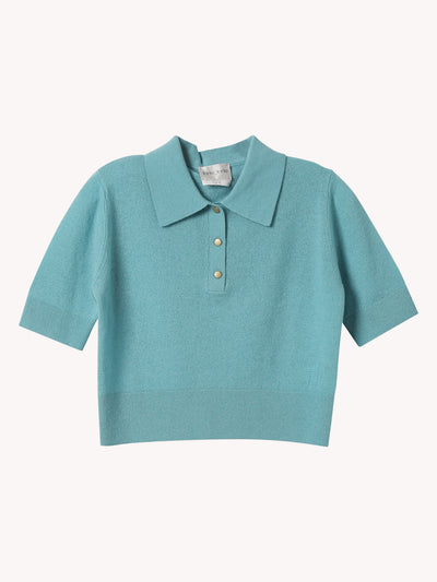 BRUSHED CASHMERE & WOOL SLIM FIT POLO