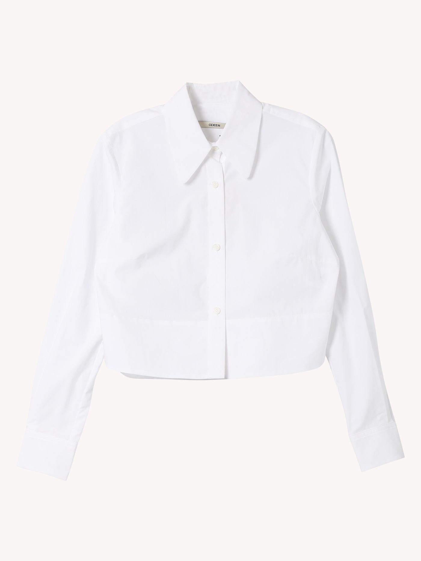 WHITE CROP BUTTON DOWN