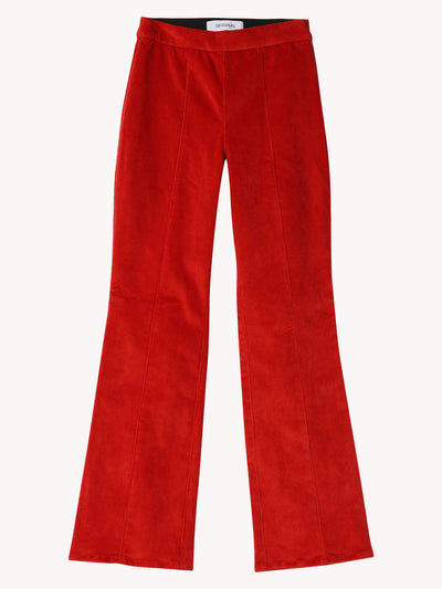 Ankle Flare Corduroy Legging in Red