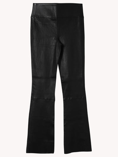 Ankle Flare Leather Legging in Black