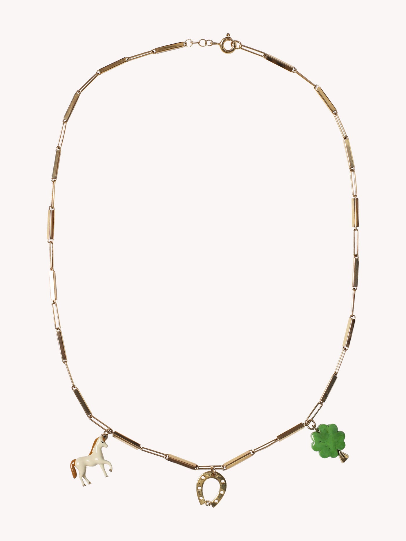 Horse, Clover + Horseshoe Necklace