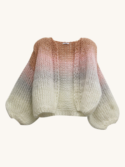 Gradient Fade Bomber Cardigan