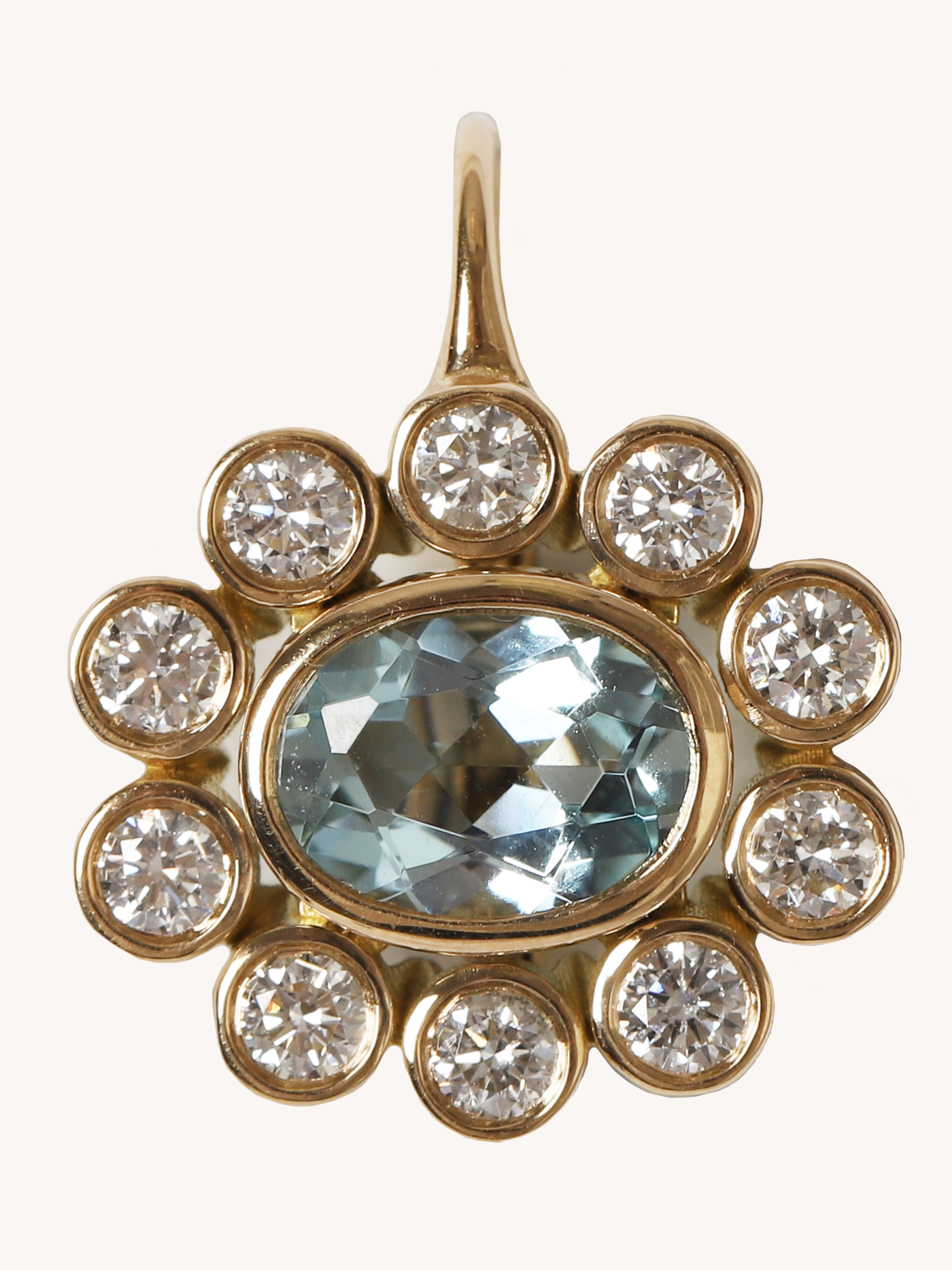 One of a Kind Aquamarine Wildflower Earrings