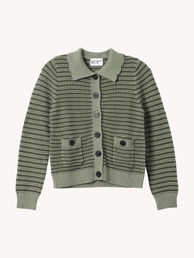 Striped Mesh Cardigan