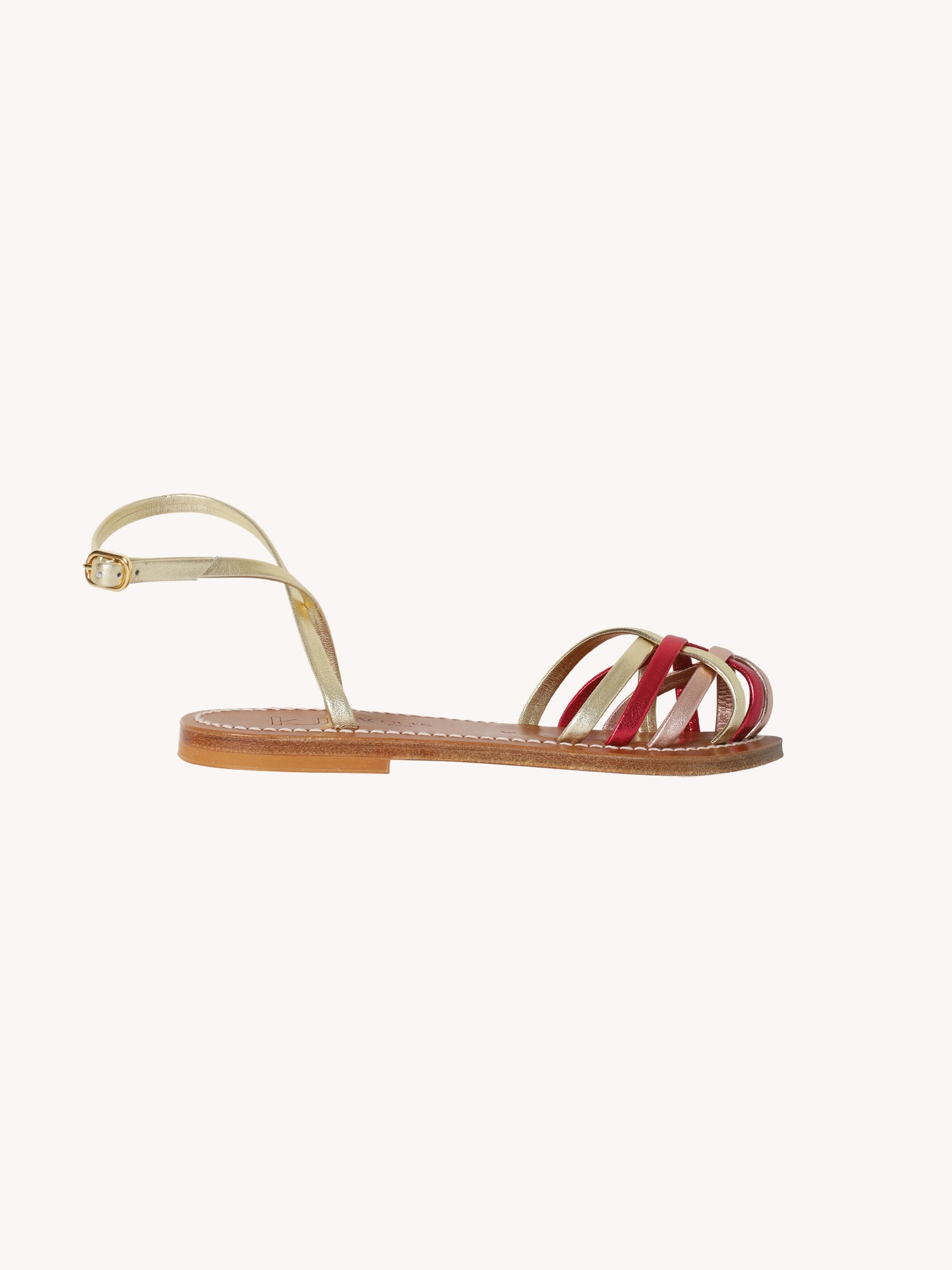 Demetria Sandal in Pink & Gold