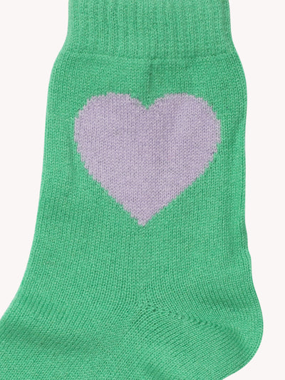 Heart Socks in Green