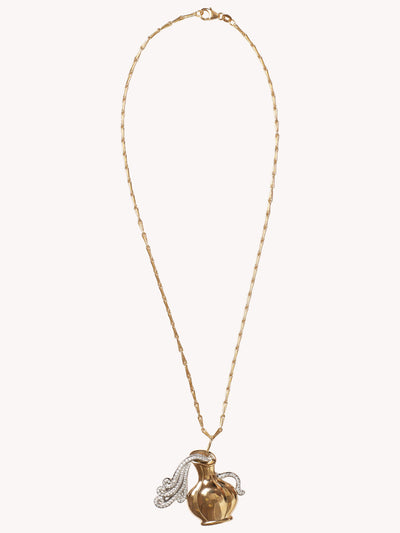 LARGE AQUARIUS ZODIAC PENDANT NECKLACE