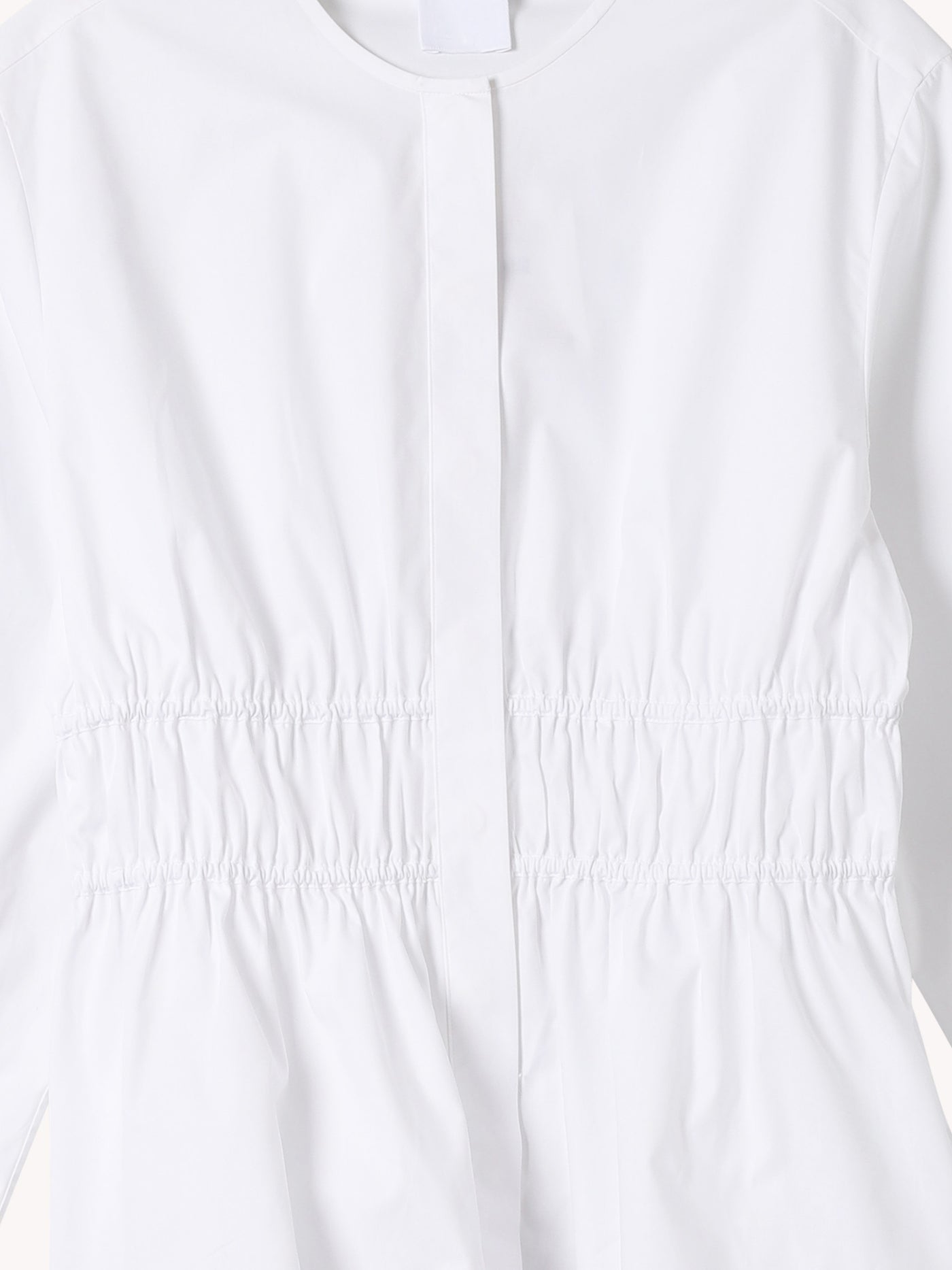 Gathered Waist White Shirt