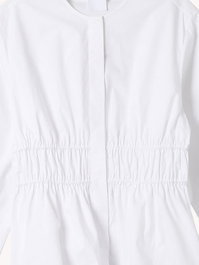 Gathered Waist White Shirt