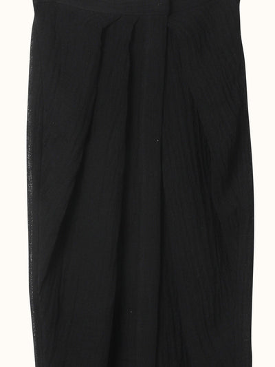 Pleated Sarong Skirt in Black