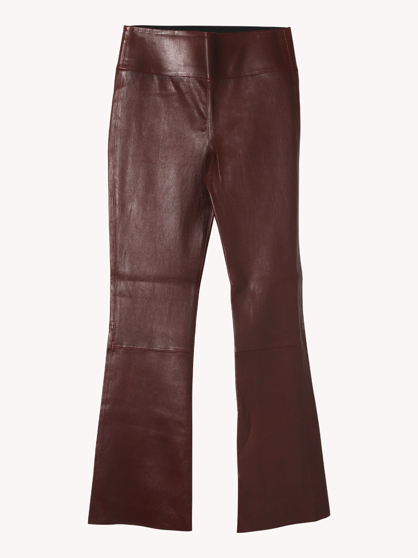 ANKLE FLARE LEATHER LEGGING IN PINOT