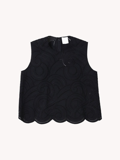 Eyelet Sleeveless Shirt
