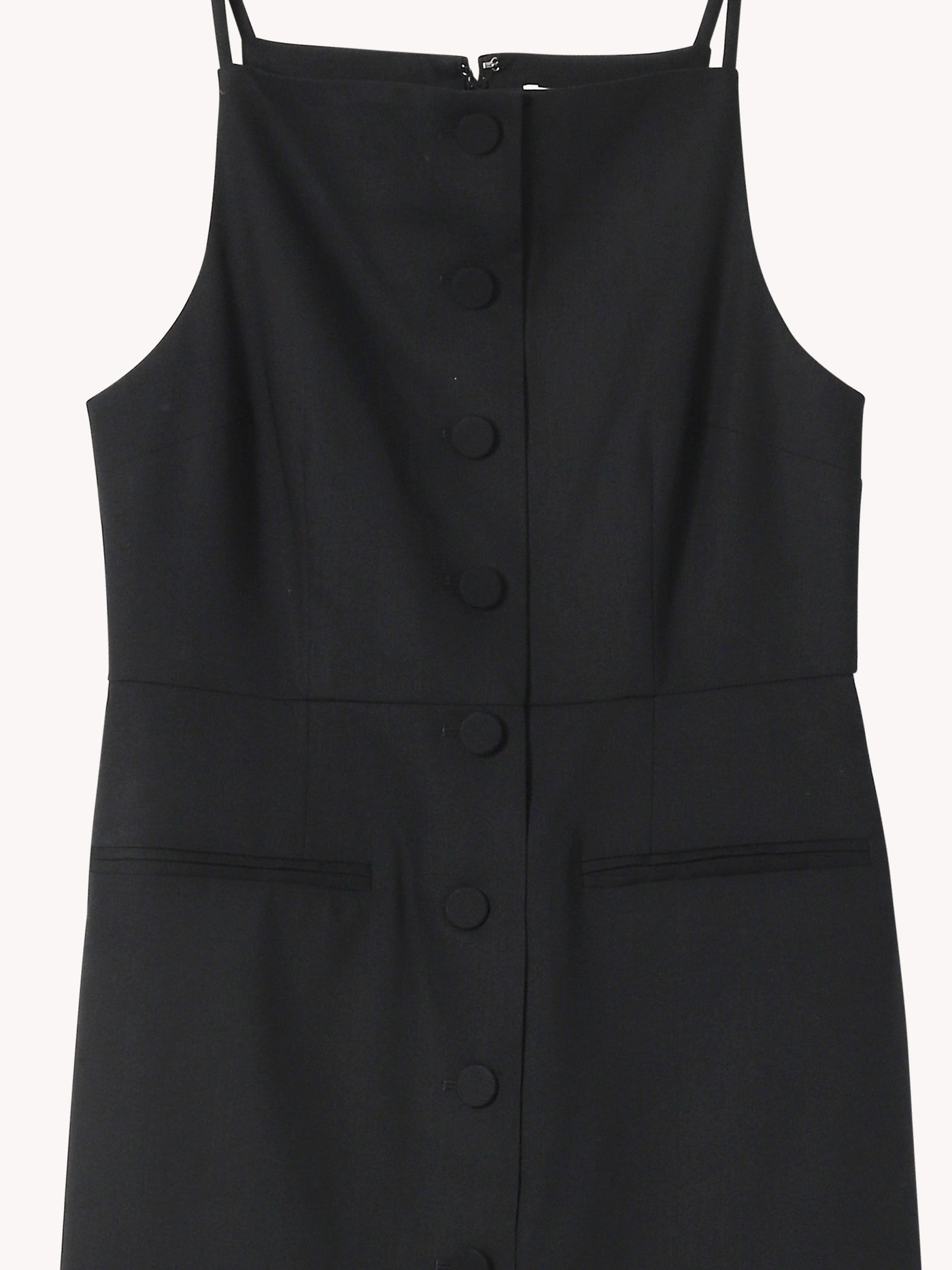 Button Front Midi Dress in Black