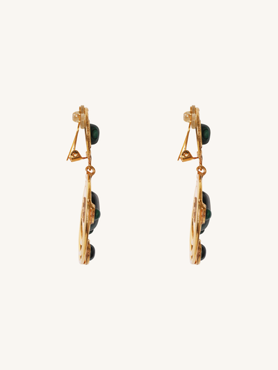 Ellipse Earrings in Malachite