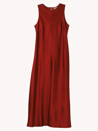 SATIN ROUNDNECK DRESS