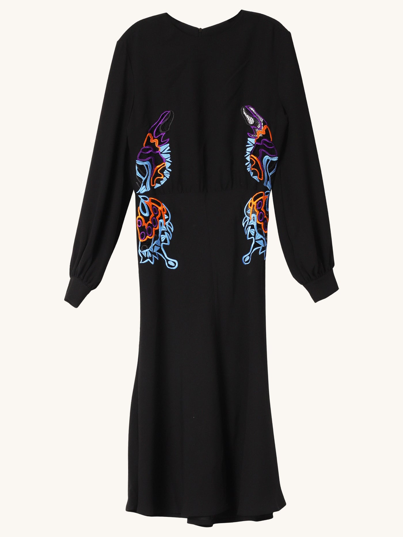 Embroidered Black Dress