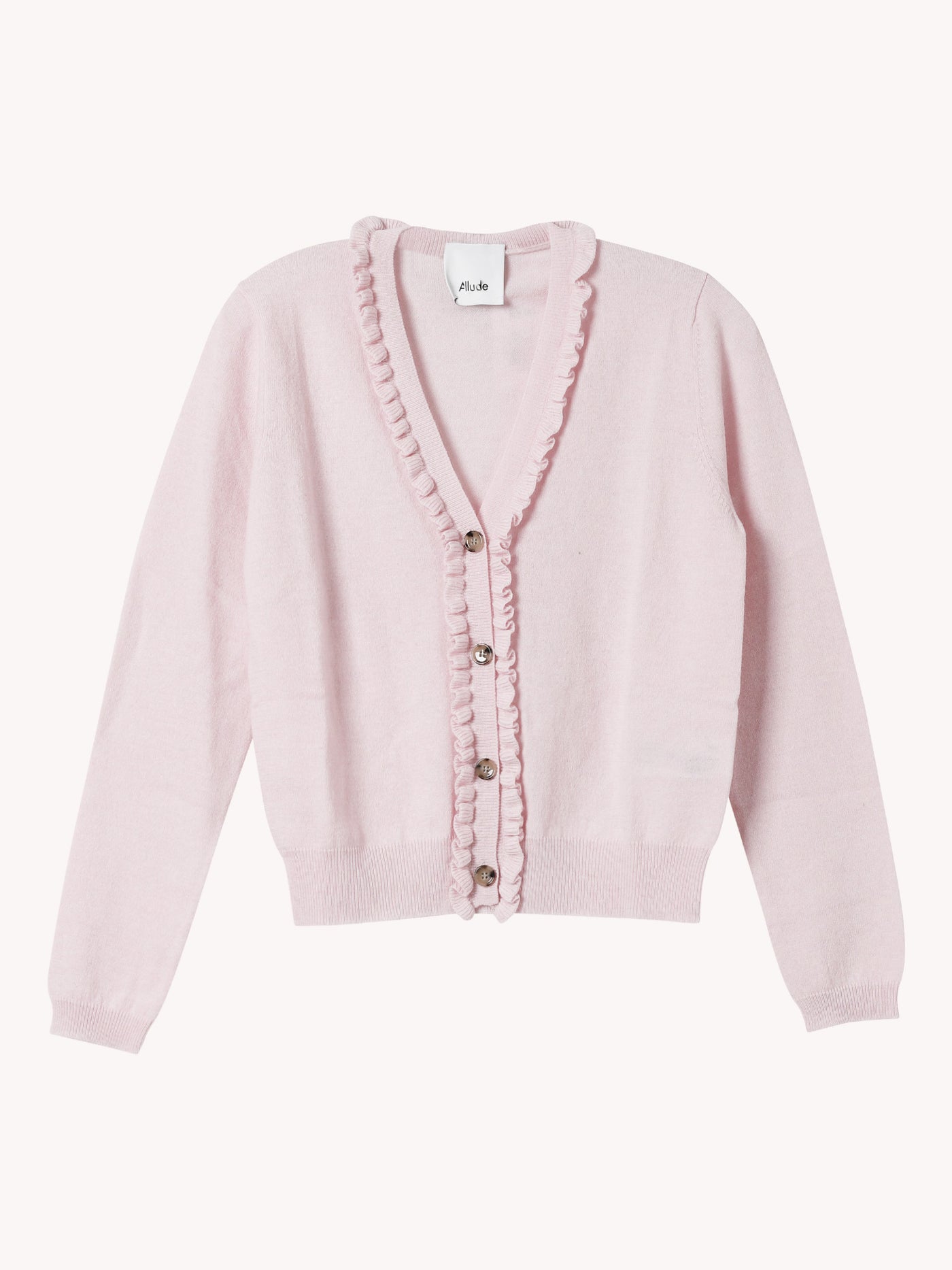 V-NECK CARDIGAN WITH RUFFLE