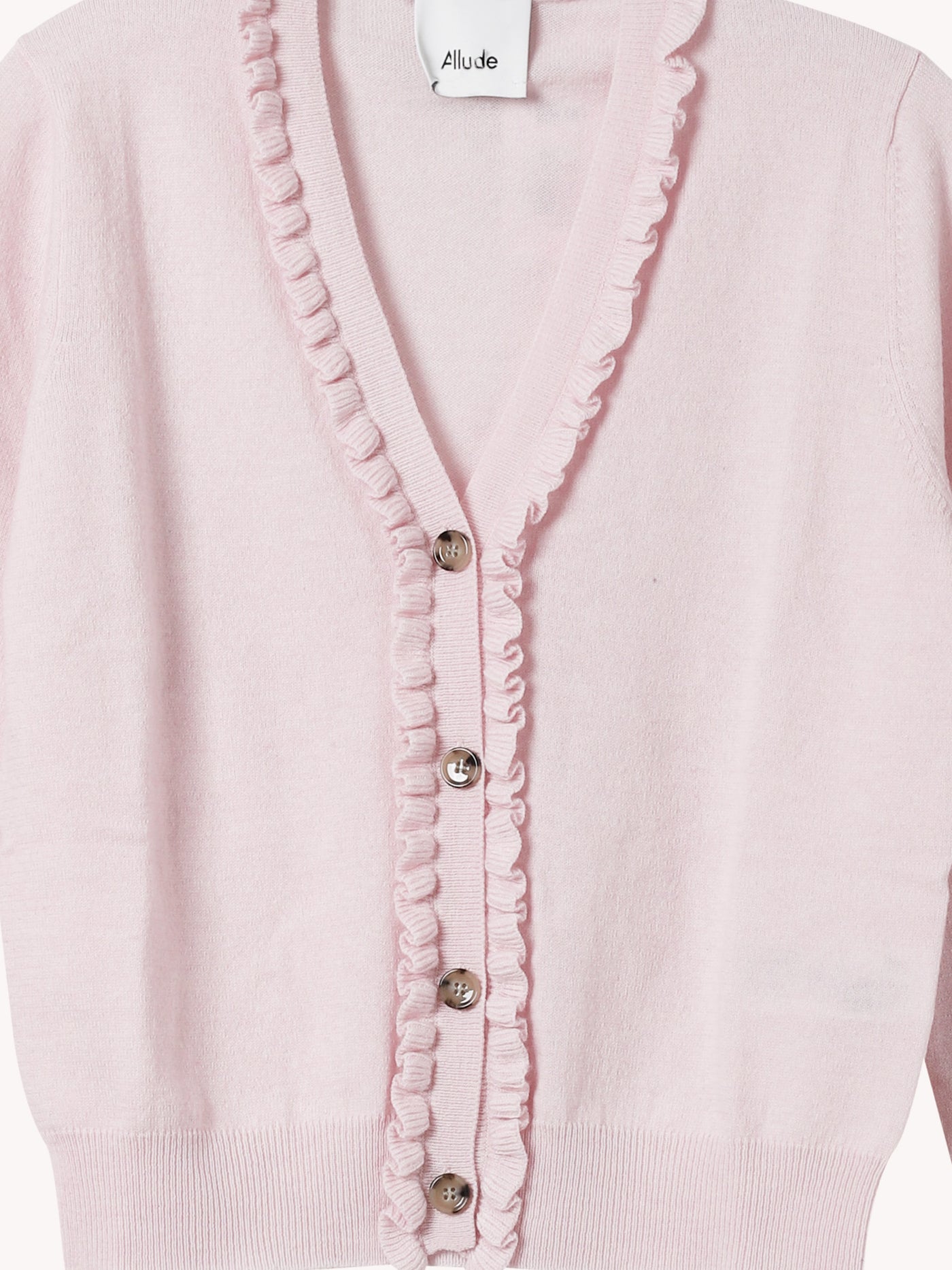 V-NECK CARDIGAN WITH RUFFLE