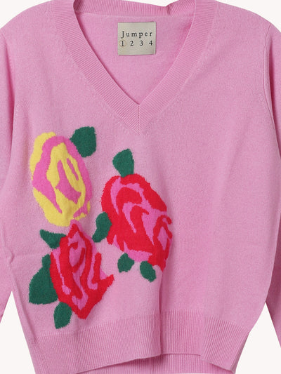 Flower Vee Sweater