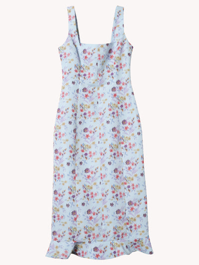 TABITHA BLUE AND PINK IKAT DRESS