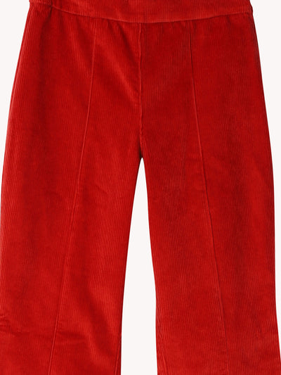 Ankle Flare Corduroy Legging in Red