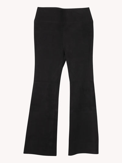Crop Flare Suede Legging in Black