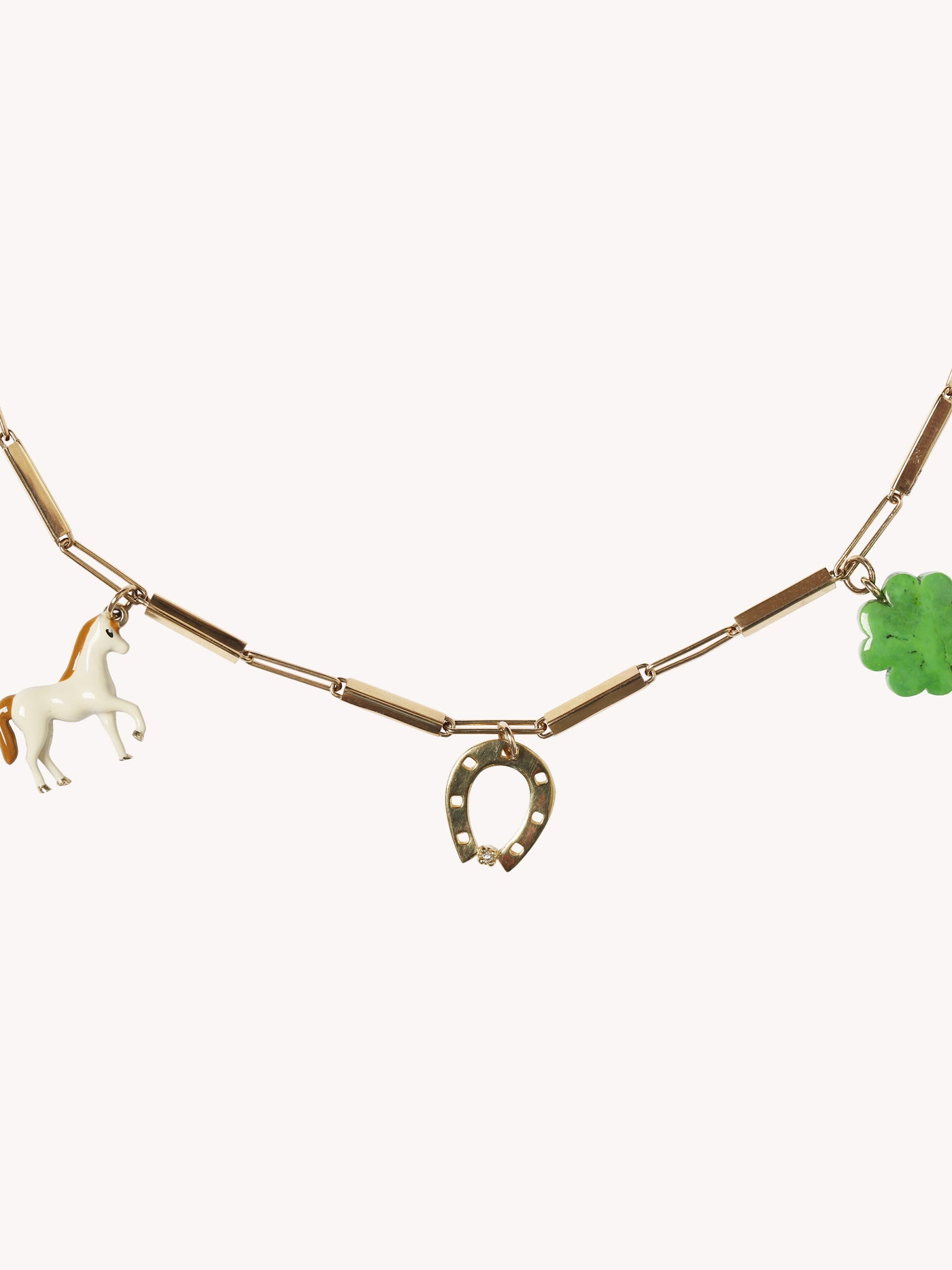 Horse, Clover + Horseshoe Necklace