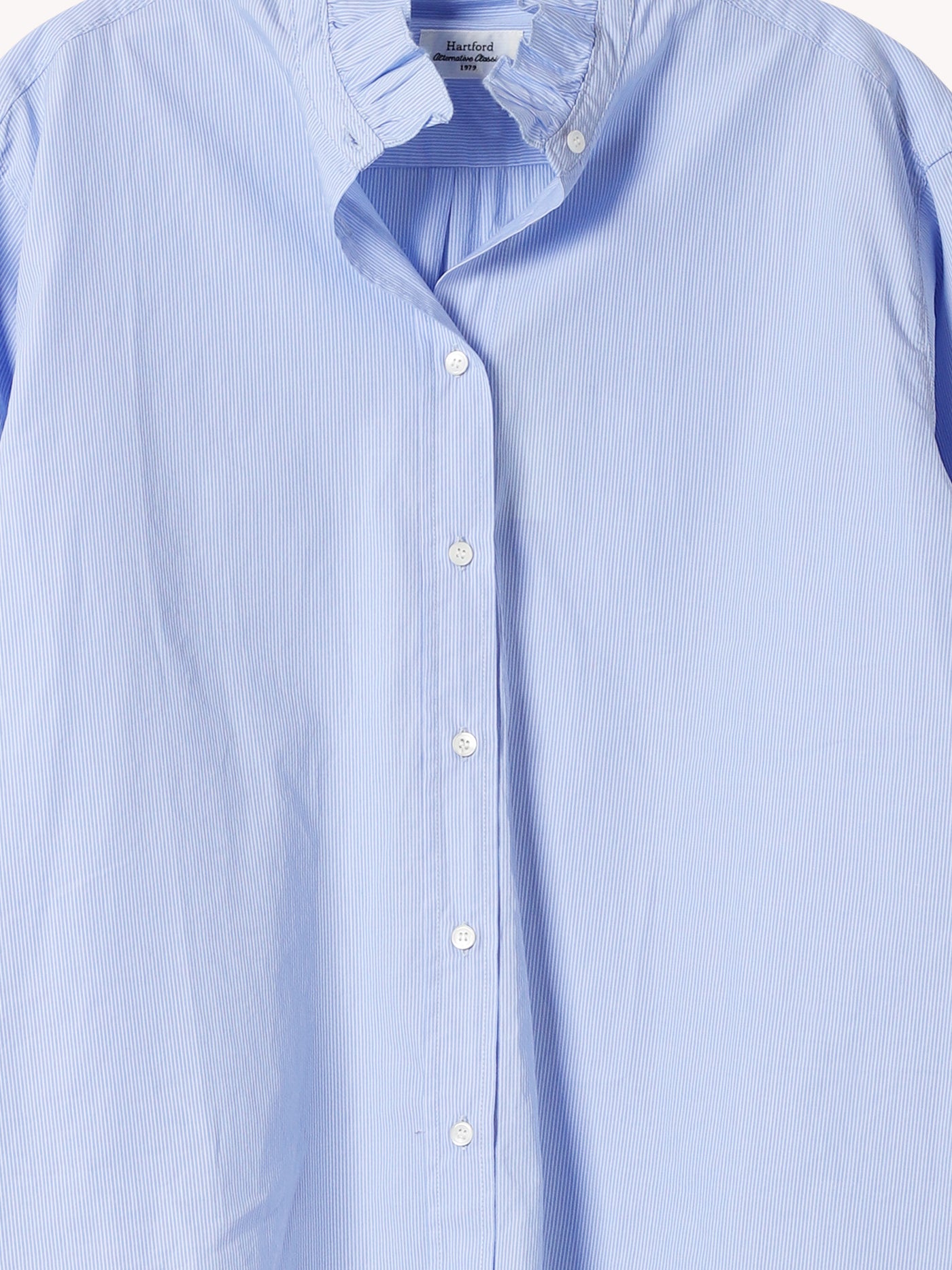 CHANA WOVEN SHIRT IN BLUE STRIPE