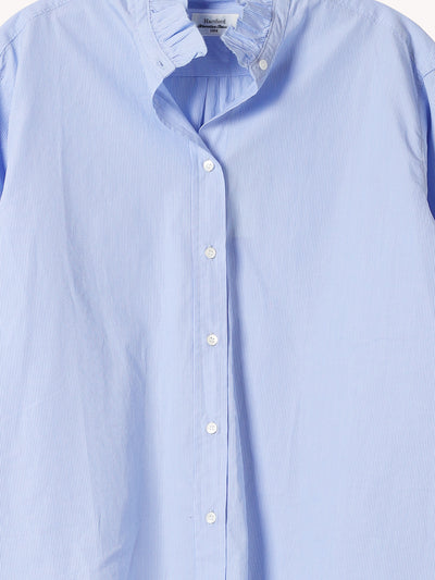 CHANA WOVEN SHIRT IN BLUE STRIPE