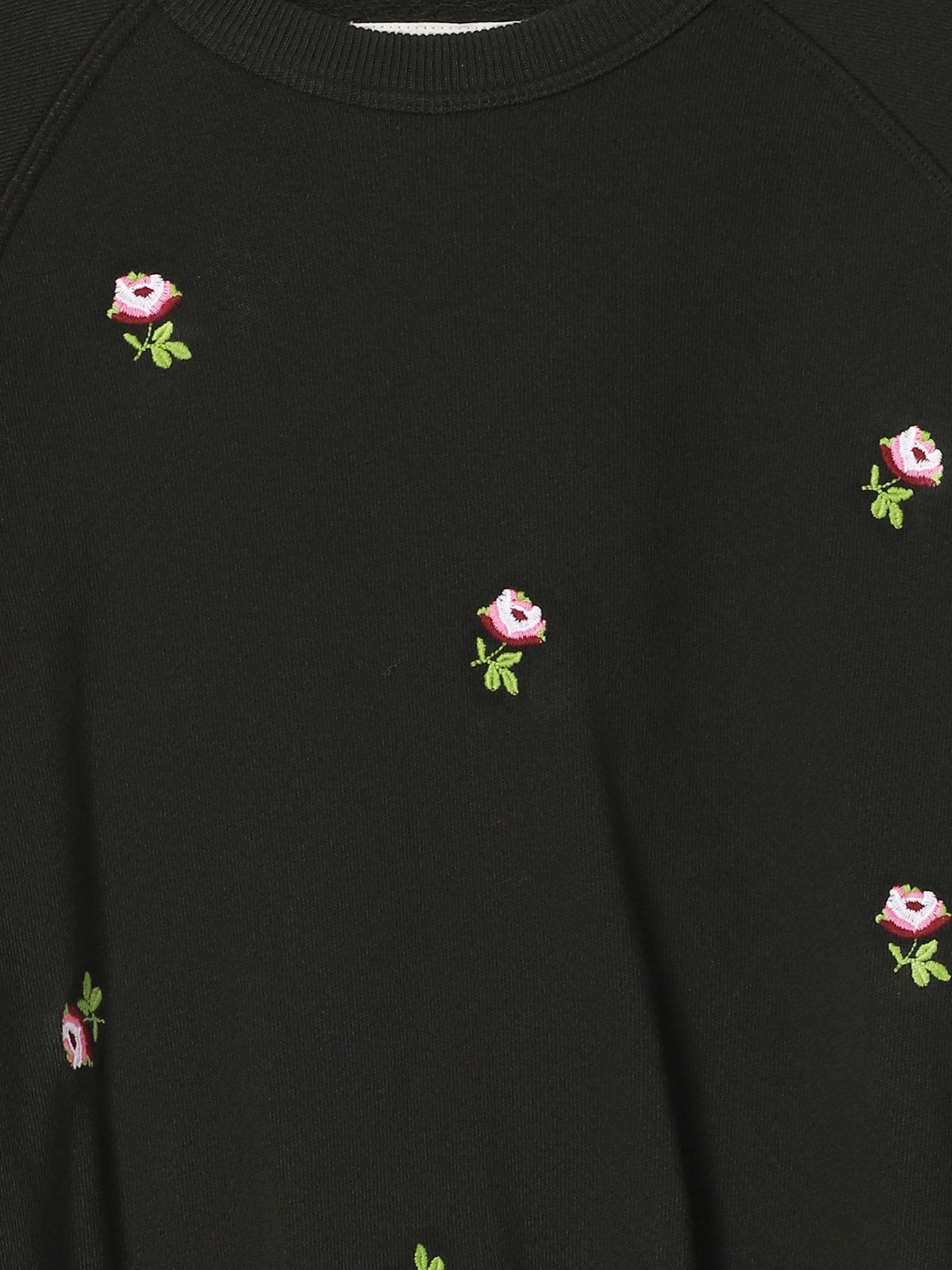 College Sweatshirt with Embroidered Roses