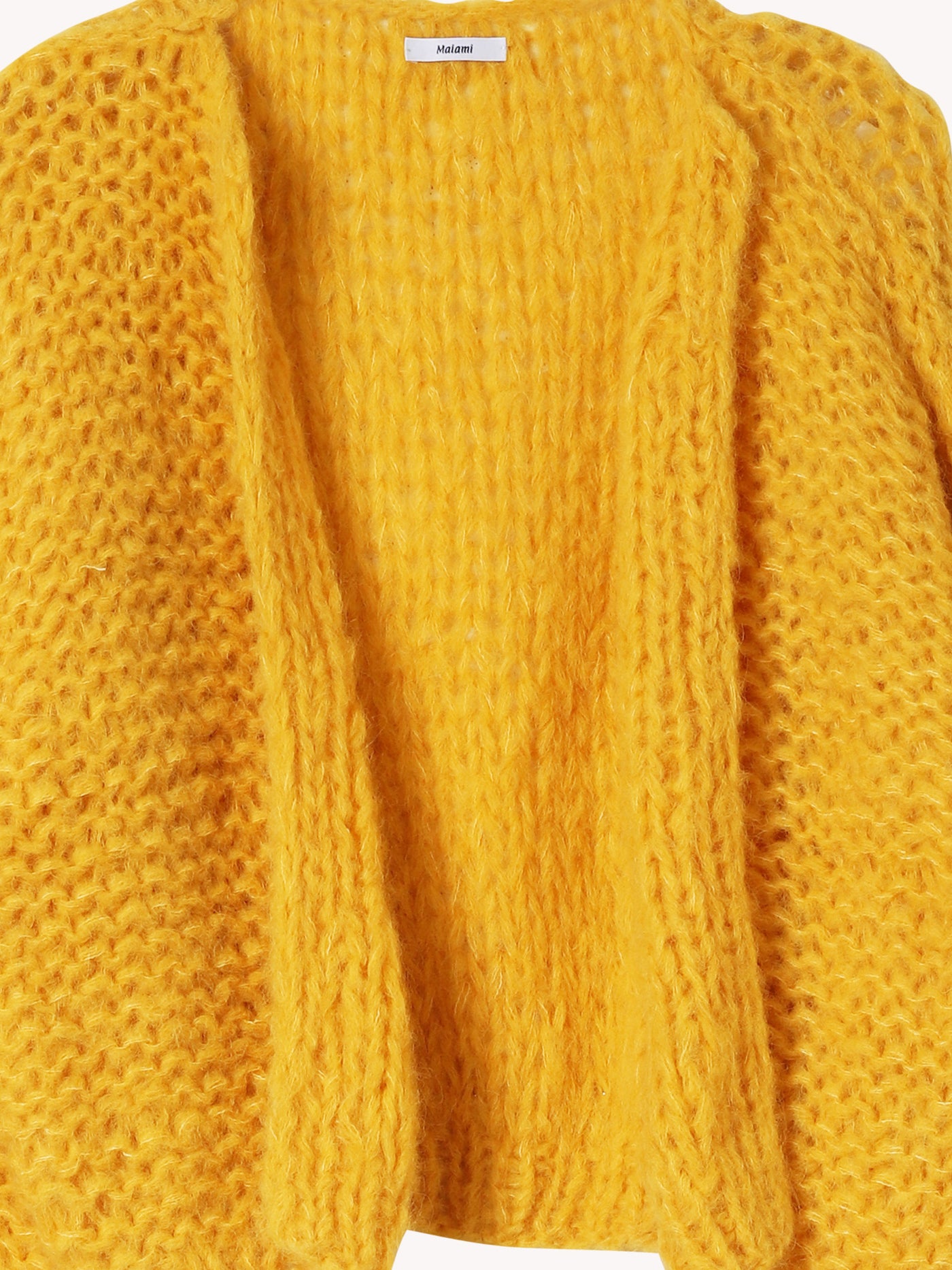 Fleecy Alpaca Cardi Bomber in Yellow