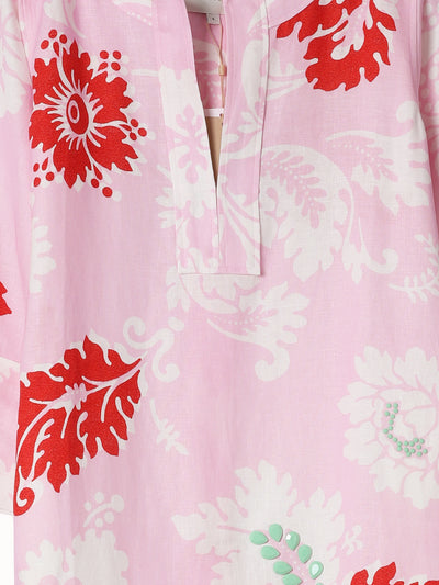 Cabana Floral Long Tunic Dress