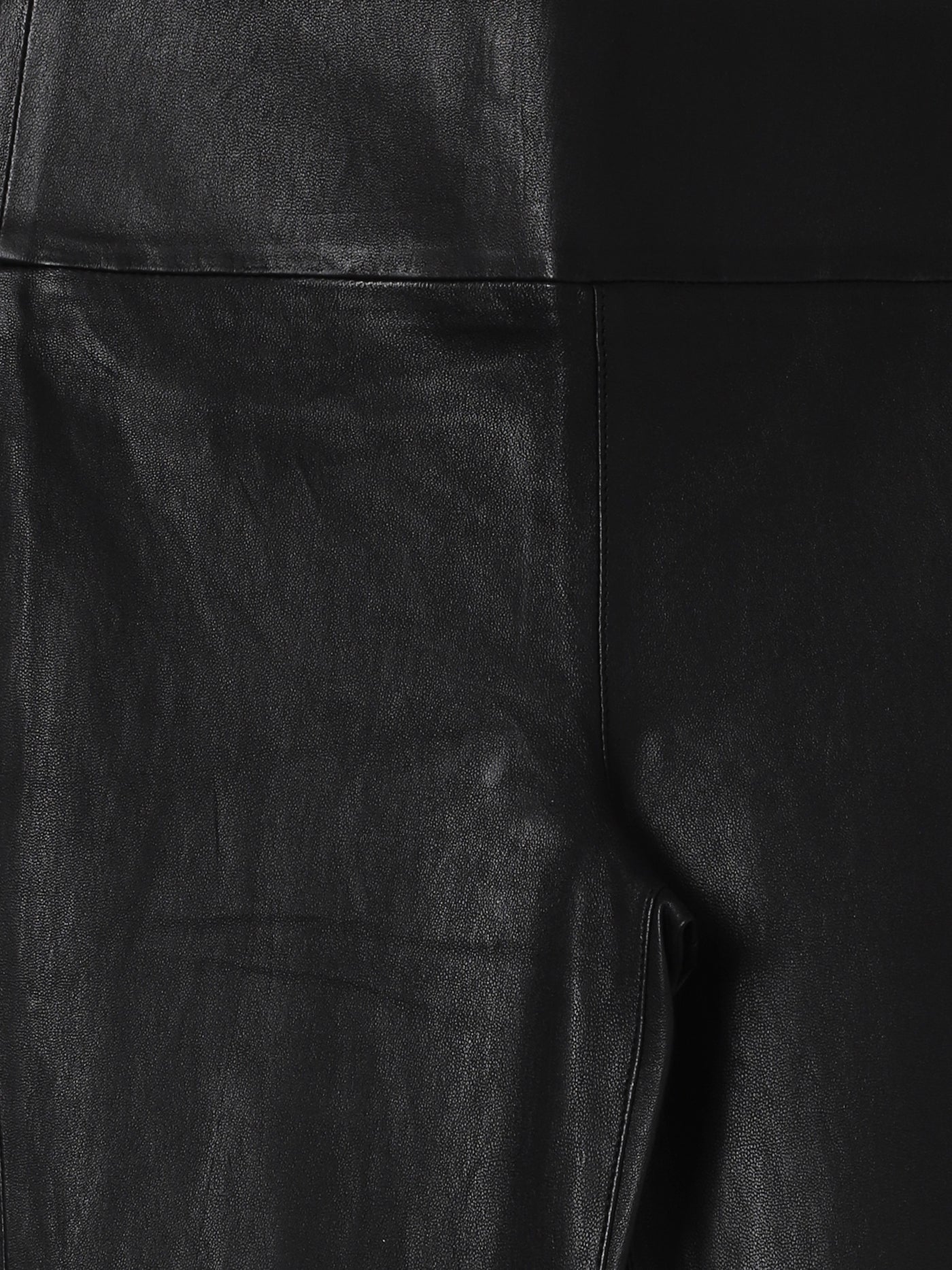 Ankle Flare Leather Legging in Black