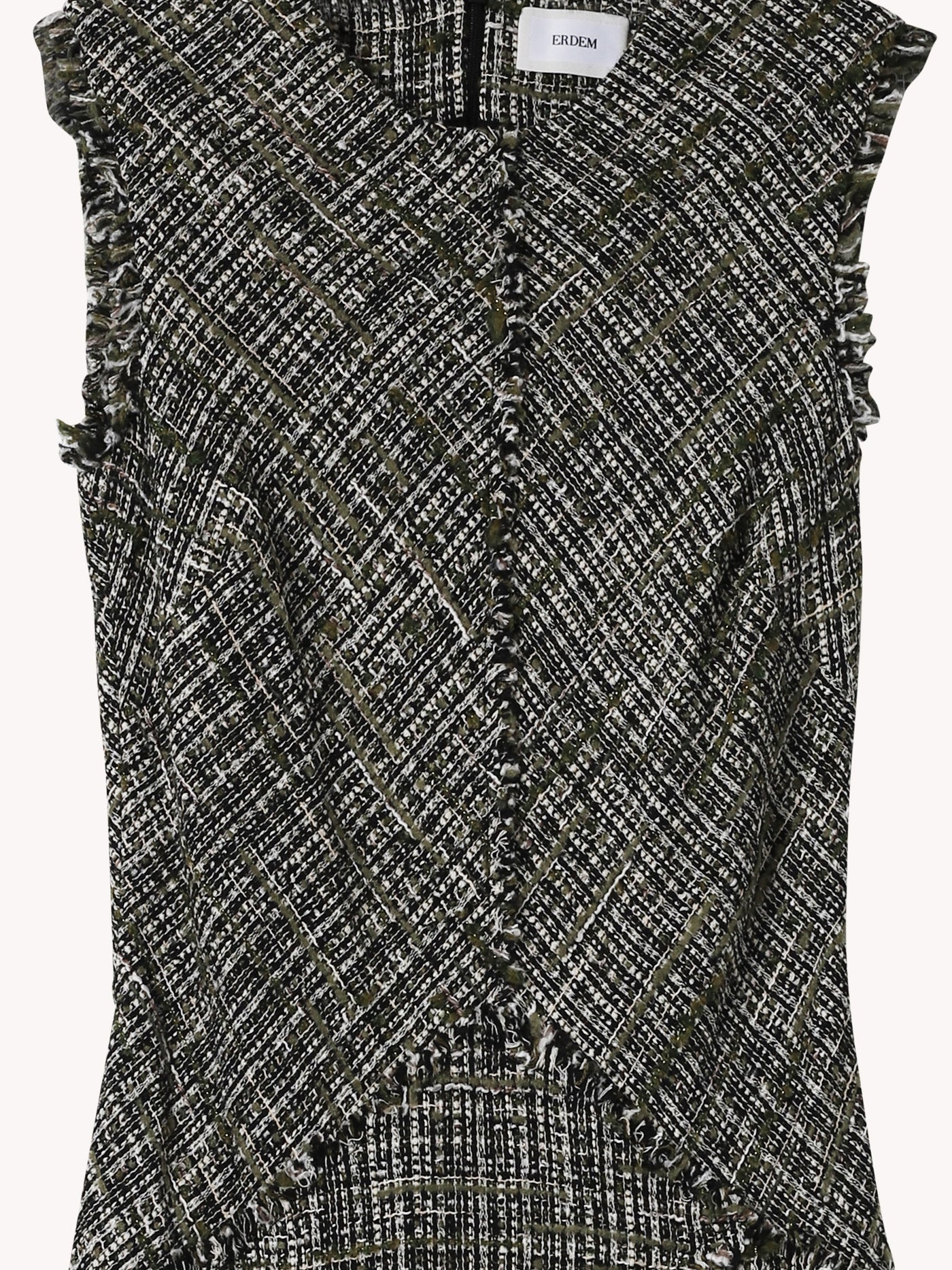 SLEEVELESS TWEED MIDI DRESS