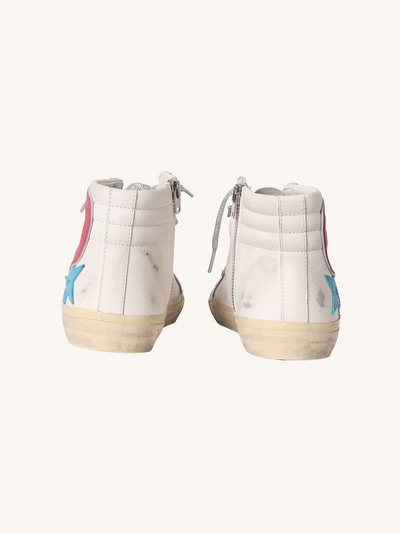 Slide Hi-Top Sneaker in Blue & Pink