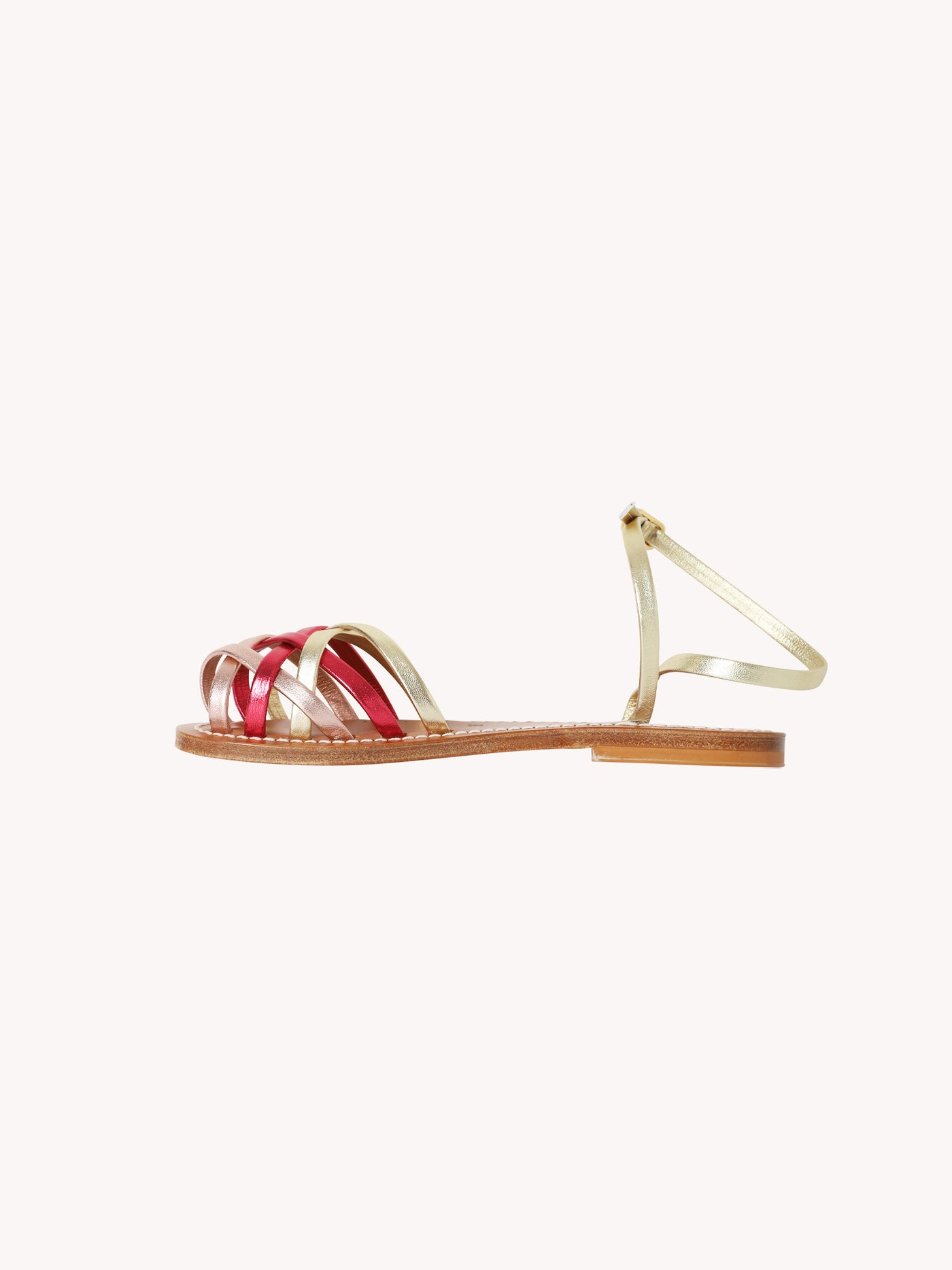 Demetria Sandal in Pink & Gold