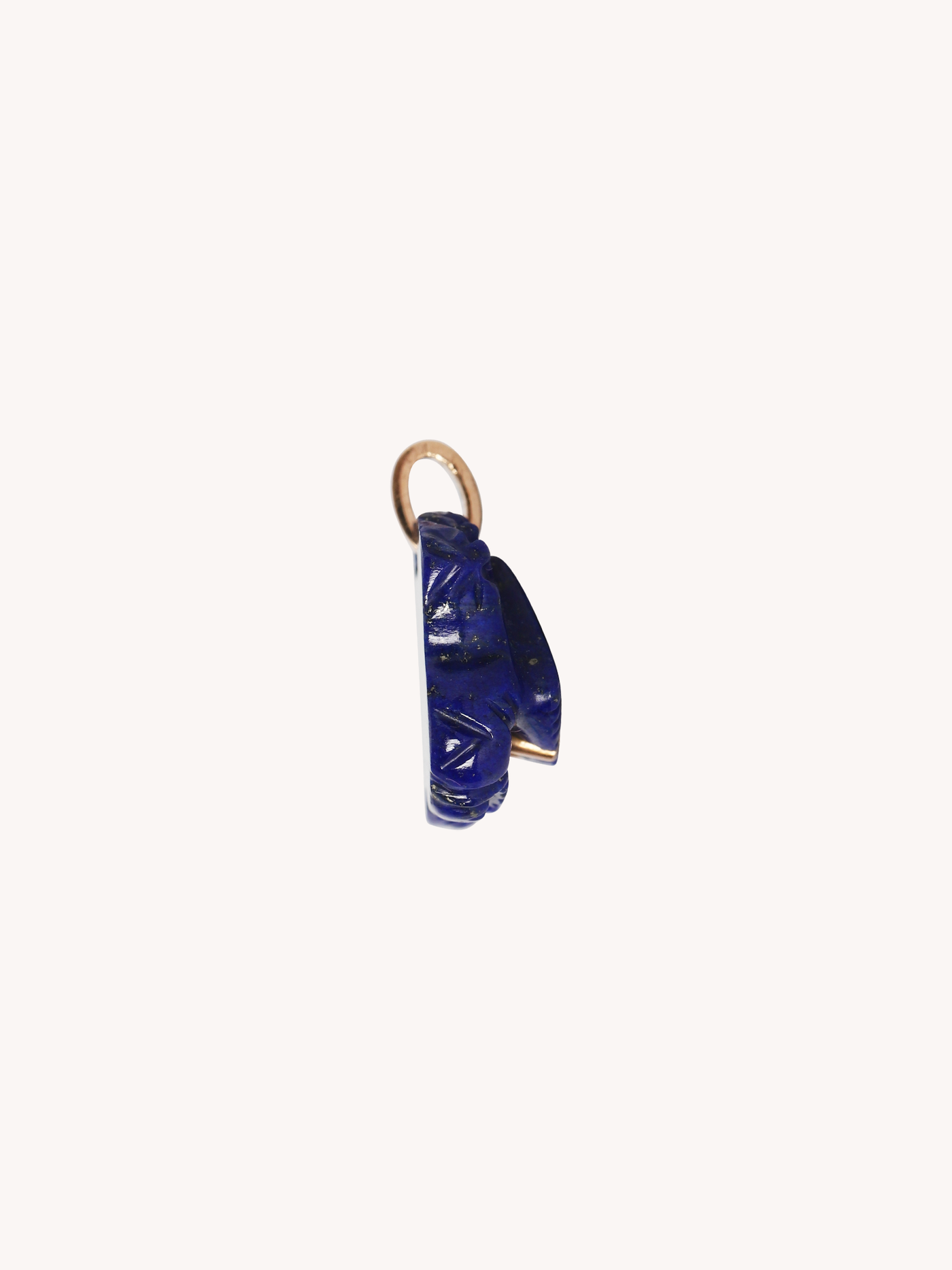 Lapis Crab Charm with Diamond Eyes