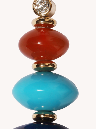 Lapis, Turquoise and Carnelian Root Pendant Necklace