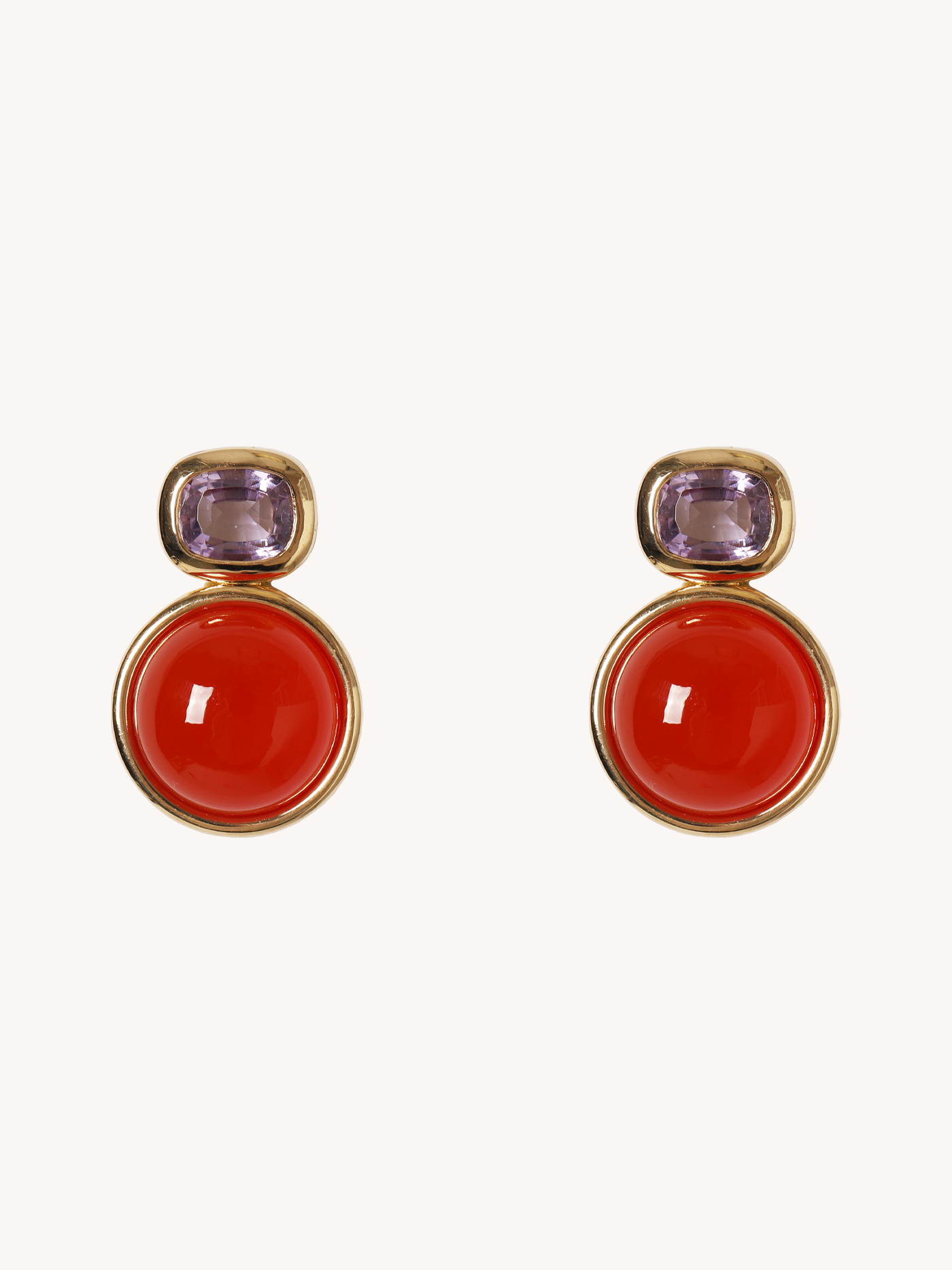 Opal Marker Earrings in Amethyst & Carnelian