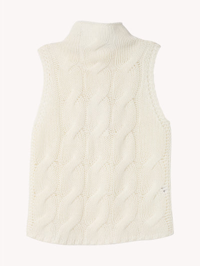 Salvia Sleeveless Cable Turtleneck