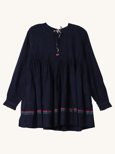 Navy Open Neck Tunic