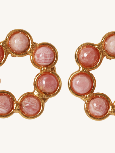 Daisy Earrings in Rhodochrosite